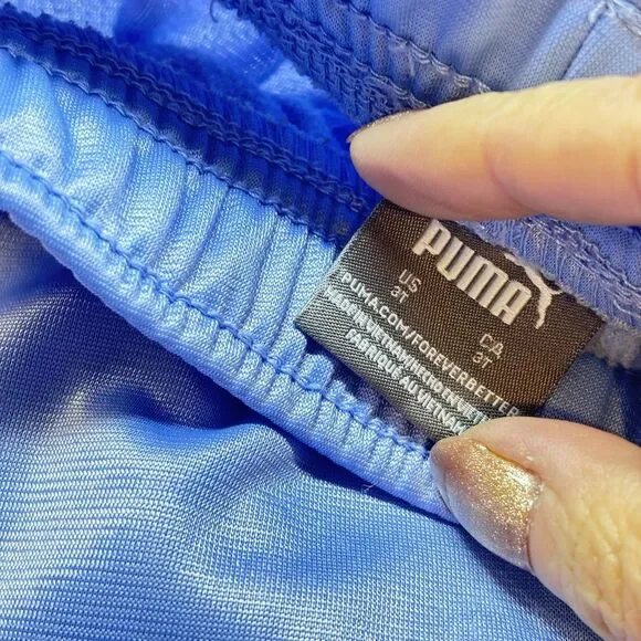 Puma Toddler Girl Matching Set Jacket And Pants Blue/Pink Tracksuit Full zip 3T - Picture 4 of 15